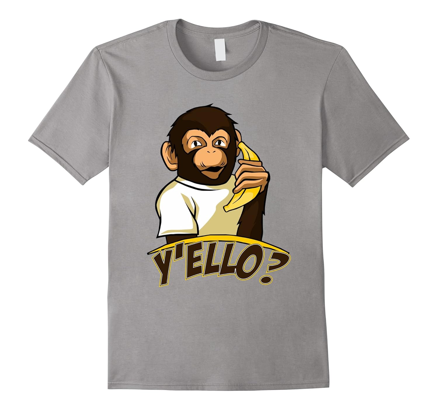 Yello Funny Talking Monkey On Banana Phone T-Shirt-ANZ