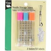 Dritz 812 Needle Storage Tubes (3-Count),Clear