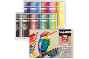 KALOUR 72 Count Pencil Crayons for Adult Coloring Books, Soft Core,Ideal for Drawing Blending Shading,Colored Pencils Set Gif