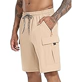 Men's Cargo Shorts Quick Dry Lightweight Stretch Hiking Shorts for Men with 5 Pockets No Lining