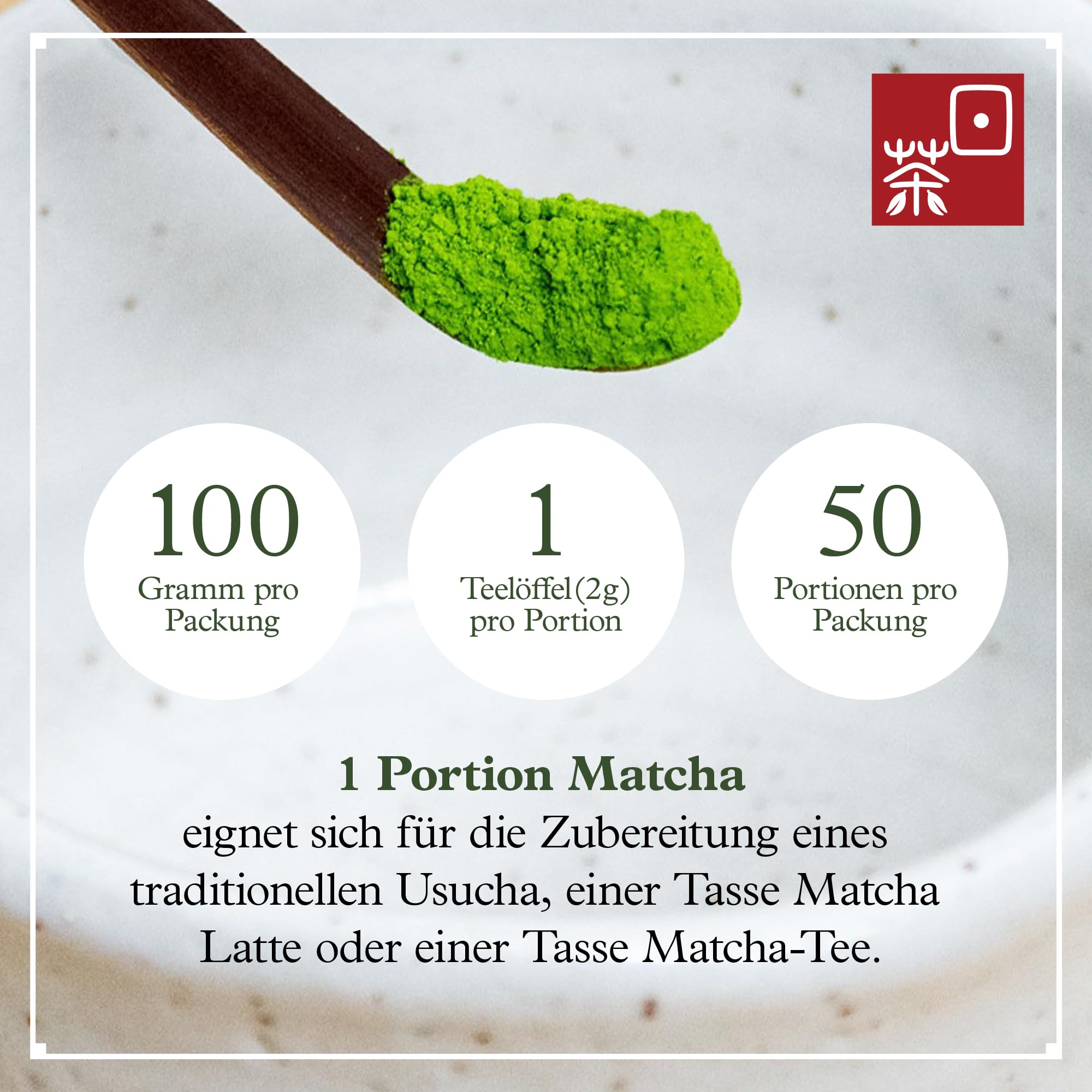 Ocha & Co. Itsumo Matcha – Klassische Qualität – 100g – Japanischer Matcha der ersten Ernte – Traditionell steingemahlen 5