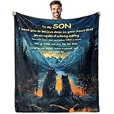 NEXVSGL Son Gift Blanket - Birthday Gifts for Son Throw Blankets 60"x 50" -Son's Gifts from Mom Dad - to My Sons Fathers Day Christmas Wedding Birthday Gift Ideas - Graduation Presents for Sons