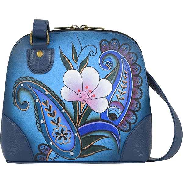 Anna By Anuschka Hand-Painted Leather Wallet On A String - Magical Greece Design, Adjustable Strap