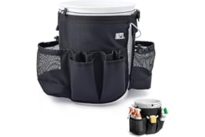 SupplyMaid Bucket Caddy with Trash Band: Bucket Caddy for Detailing, Cars, Trucks, Motorcycles, Bikes, & House Cleaning