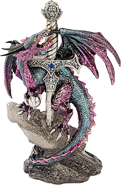 Design Toscano Dragon Blade Gothic Statue 20.5 cm Polyresin Full Colour