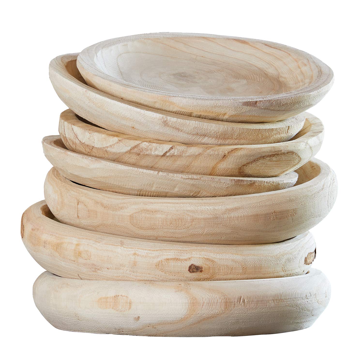 Santa Barbara Design Studio Wood Serving Bowl, Hand Carved Paulownia Wood Fruit Bowl/Wood Decor, 11.5" Large, Natural - Image 2