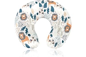 SWESEN Nursing Pillow Cover, Lion Breastfeeding Pillows Covers, Snug Fits Nursing Pillow Slipcovers for Boys Girls, Ultra Soft and Stretchy, Animal