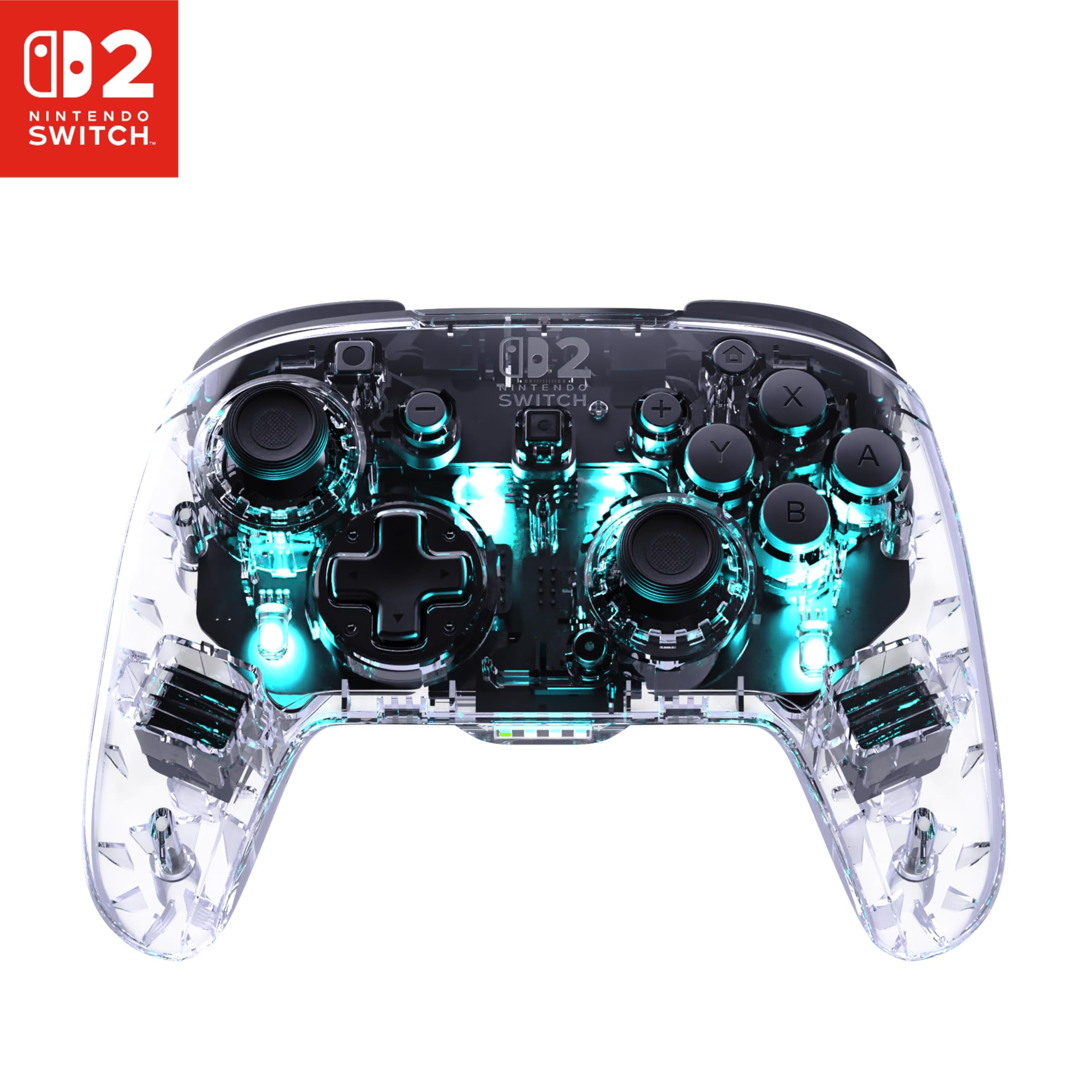 Turtle Beach Afterglow Transparent Kabelloser RGB-Gaming-Controller offiziell lizenziert für Nintendo Switch 2