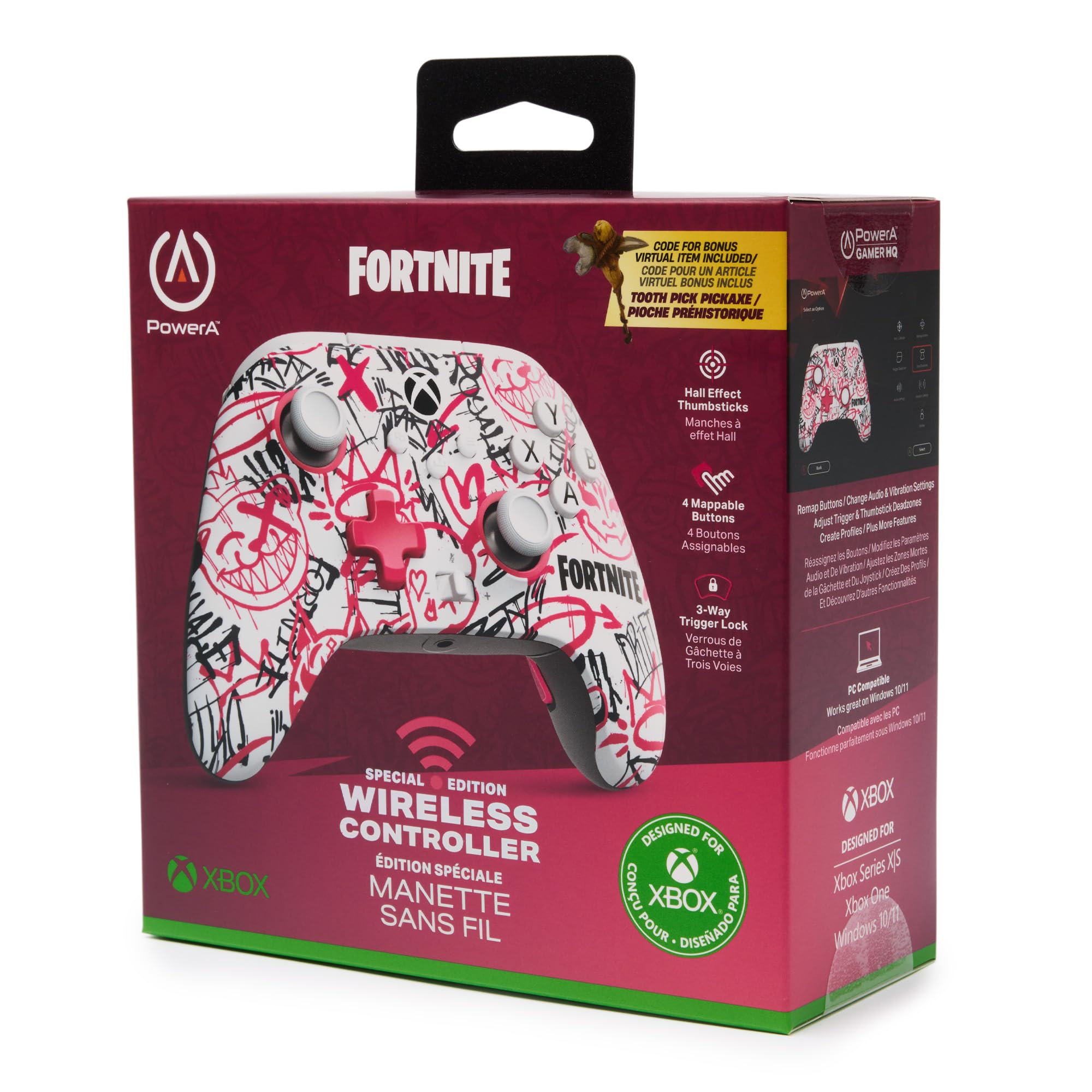 PowerA Wireless Controller for Xbox Series X|S - Fortnite SE, bonus virtual item included, hall effect thumbsticks, low latency wireless, Officially Licensed - for Xbox Series X|S and works on Xbox One and Windows 10/11, Bonus Virtual Item Included