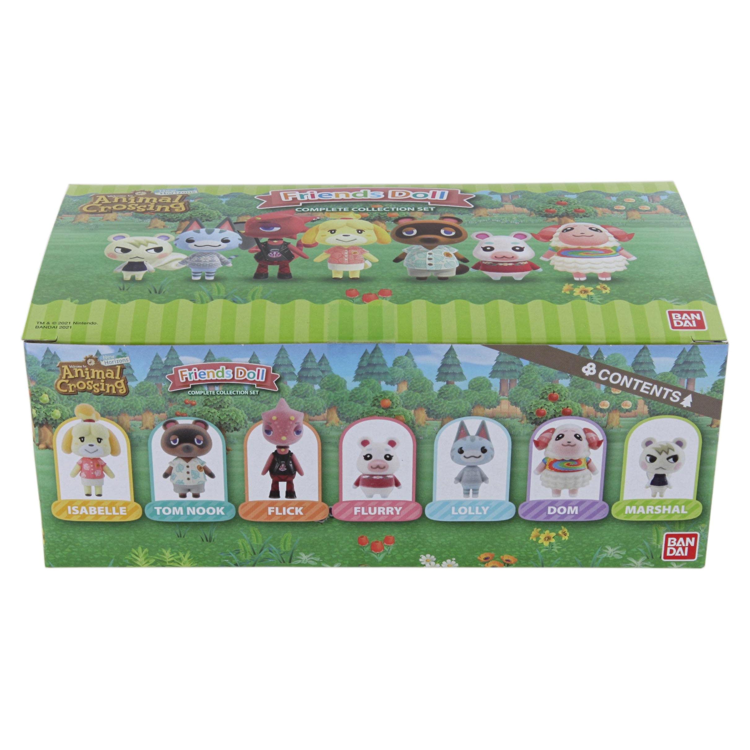 Bandai Shokugan - Animal Crossing: New Horizons Villager Flocked Doll Collection Figure 7pc Gift Set