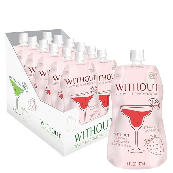 WITHOUT READY TO DRINK STRAWBERRY MARGARITA MOCKTAIL, ZERO...