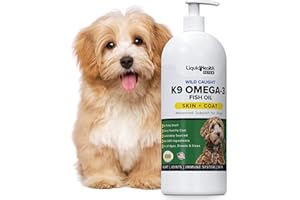 LIQUIDHEALTH Liquid Health Pets K9 Omega 3 Fish Oil for Dogs - Liquid Omega 3 Supplement for Pets with EPA + DPA + DHA - Reduce Itching & Shedding, Support Joints, Immunity, Brain & Heart Health - USA Made (16 oz)