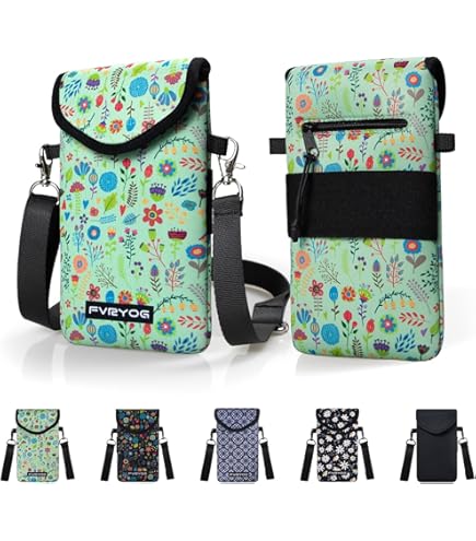 Initial Neoprene Cell Phone Sleeve Pouch 7 6x4 3 Crossbody