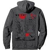 Japanese Koi Fish The Great Wave off Kanagawa Kanji (BACK) Pullover Hoodie