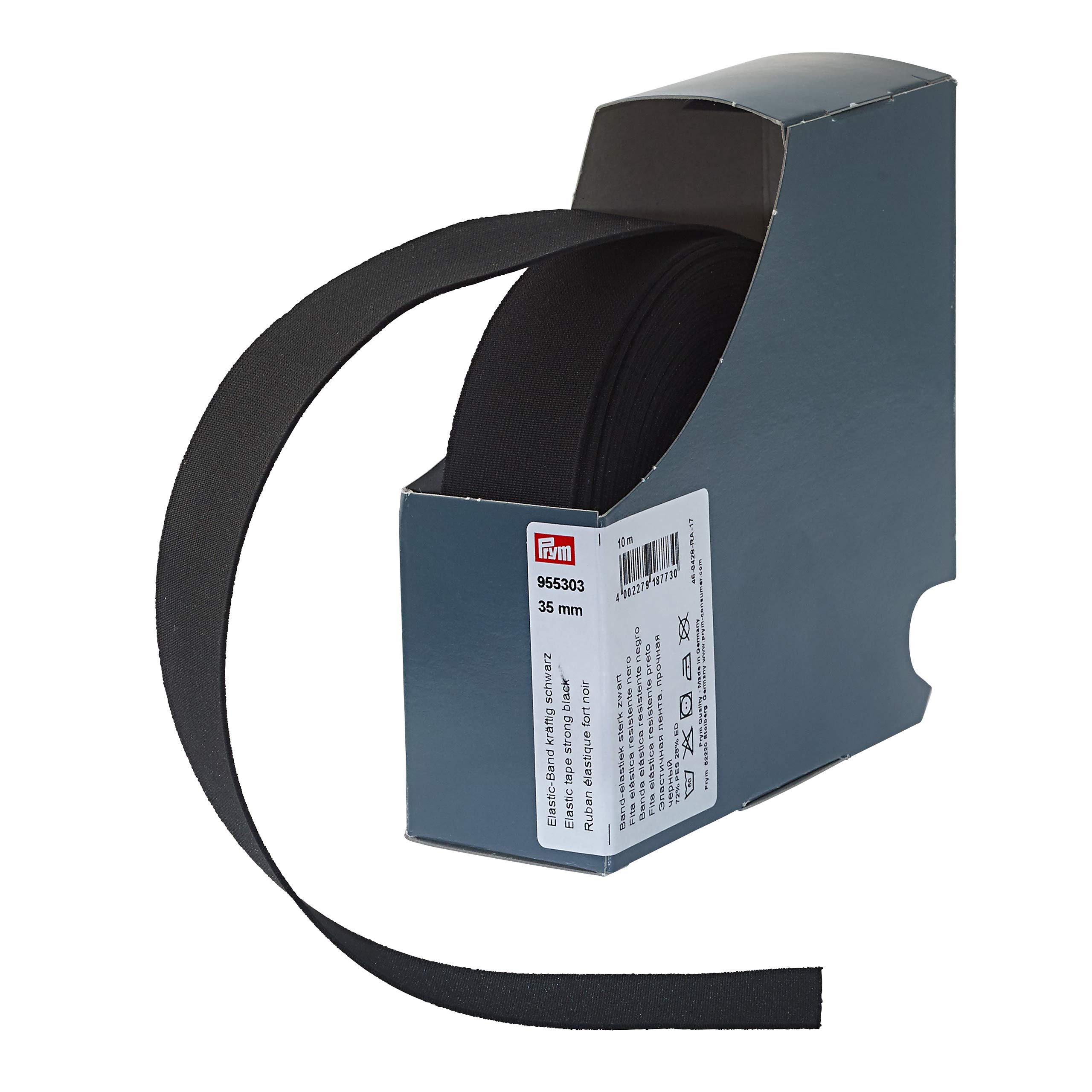 Prym 955303 Elastic Band Strong 35 mm Black 72% Polyester 28% ED