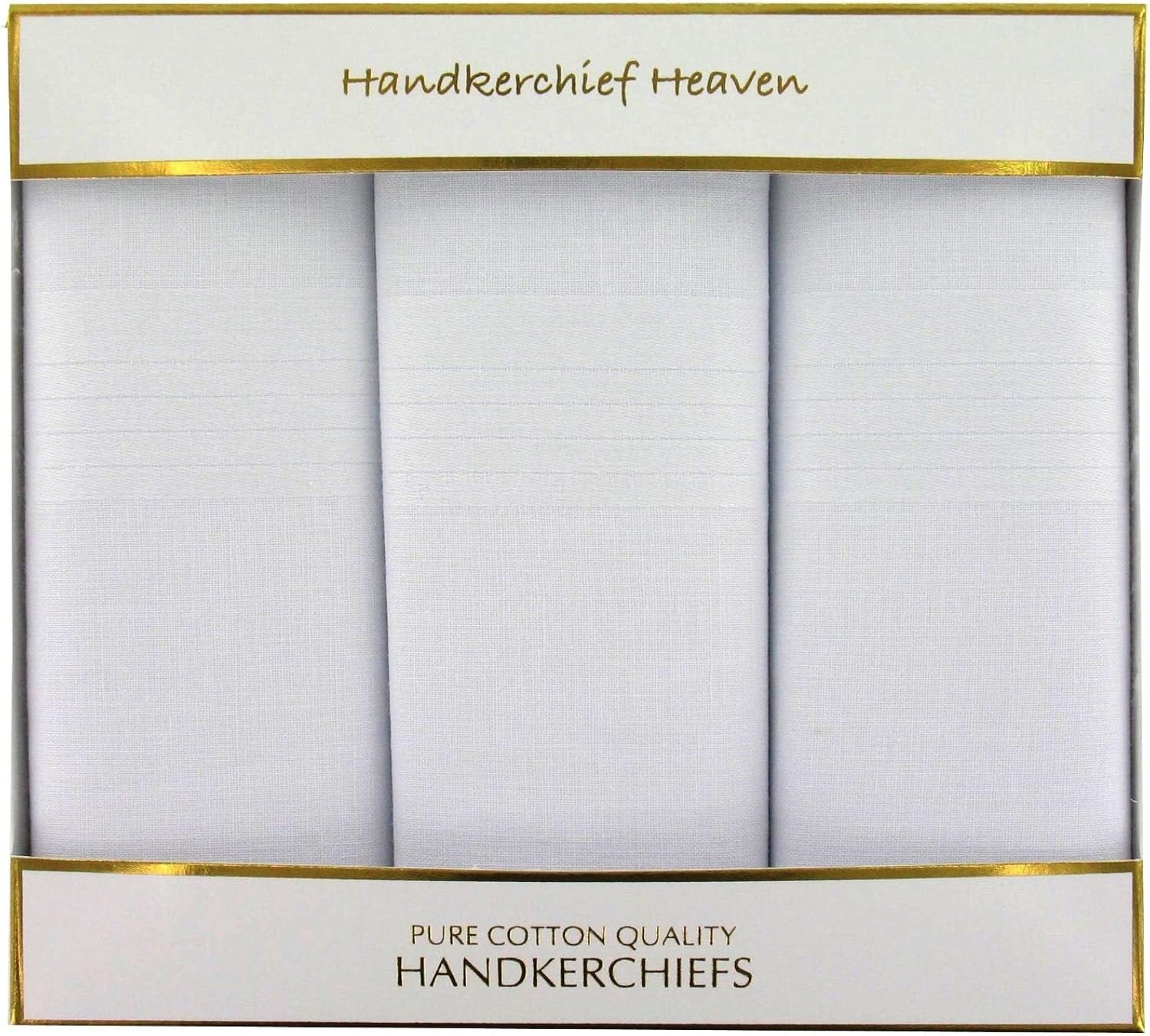 Extra Large Men's White Handkerchiefs (HH25) Gift Box of 3 White
