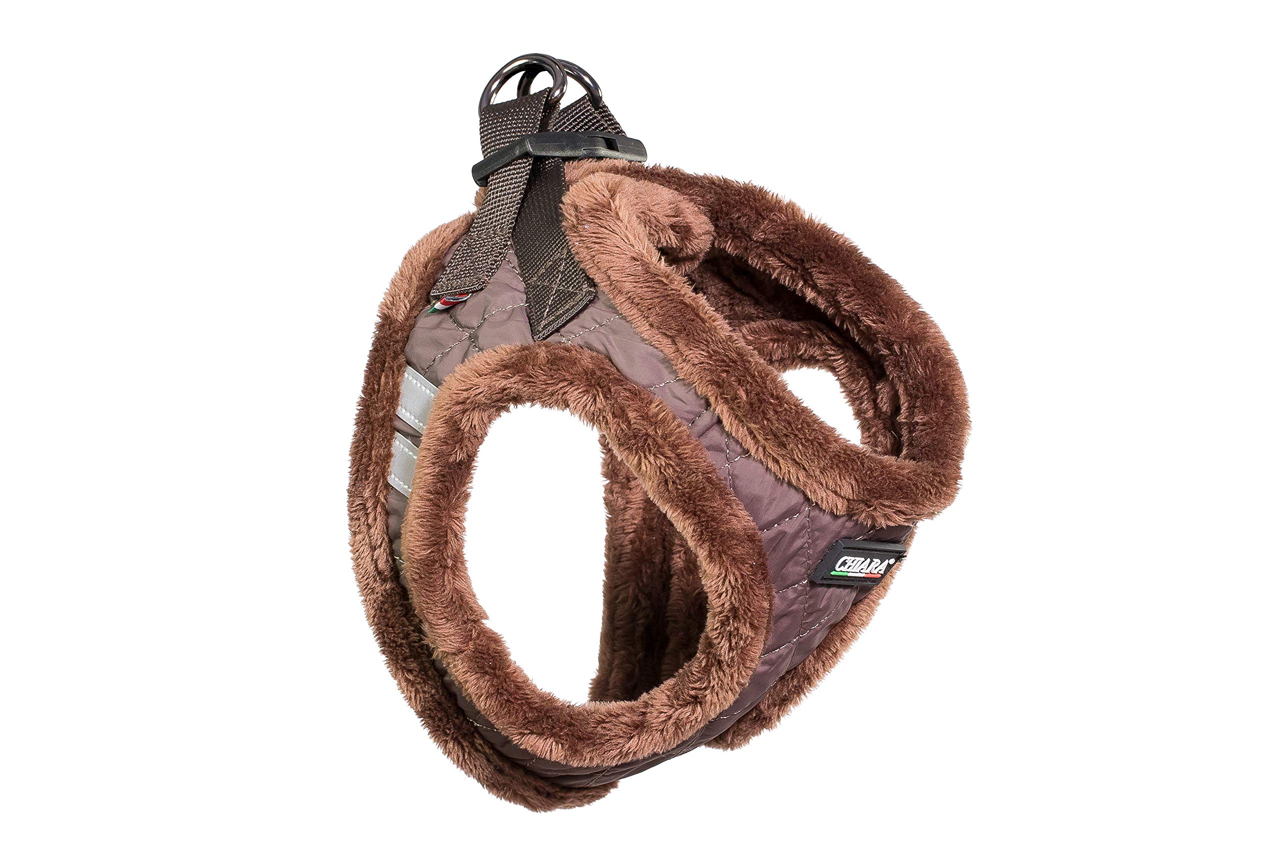 CHIARA Winter Dog Harness - Soft And Cosy Vest - Also usable as Puppy Harness - Brown, L