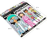 Fashion Angels Basic Fun Streetwear Sketch Portfolio with 30 Sheets 4 Stencils view 6