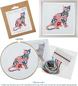Trimits 3PK Cross Stitch Kits for Adults Beginners Butterfly Cat Flowers 13x13cm view 7