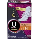 Amazon Com U By Kotex Security Feminine Maxi Pad With Wings Overnight Extra Heavy Unscented 24 Count 2 Packs Of 12 Packaging May Vary Everything Else
