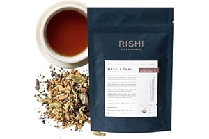 Rishi Tea Masala Chai Black Loose Leaf Tea Blend - Organic, Assam with Whole Spices, Energizing & Caffeinated - 4 Ounces, 9+ Servings