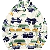 ZAFUL Men's Half Zip Sweatshirt Faux Shearling Kangaroo Pocket Drop Shoulder Pullovers Tops