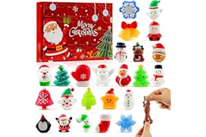 YUYUGAGA Christmas Squishy Advent Calendar 2025 with Mochi Squishy Toys 24 Days, Christmas Gift Mini Squishy Advent Calendar for Kids, Boys, Girls, Teen (Red Box)