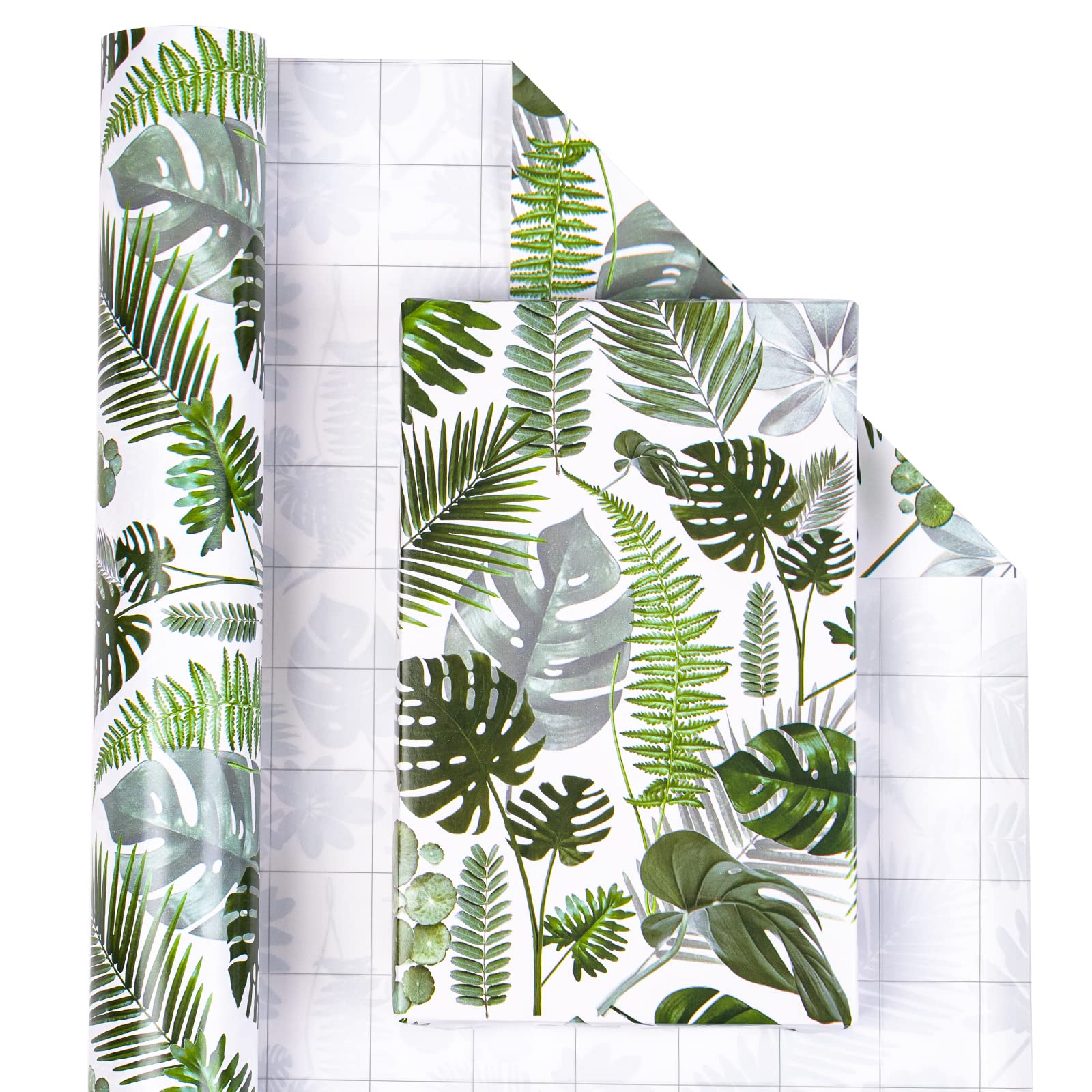 RUSPEPA Wrapping Paper Roll - Beautiful Banana Leaf Design for Birthday, Mother Day, Wedding, Holiday Present Wrap - 43.2 cm x 10 m