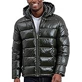 Michael Kors mens Shine Hooded Puffer Jacket, Heavy Winter Jackets for Men, Water Resistant