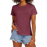 Stelle Women T Shirts Crew Neck Short Sleeve Shirts Soft Summer Classic Fit Tees
