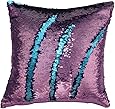 Livedeal Reversible Sequins Mermaid Pillow Cases 4040cm Purple and Blue