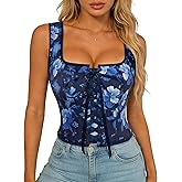 Scarlet Darkness Renaissance Corset Top for Women Boned Lace-up Overbust Bustier Corsets