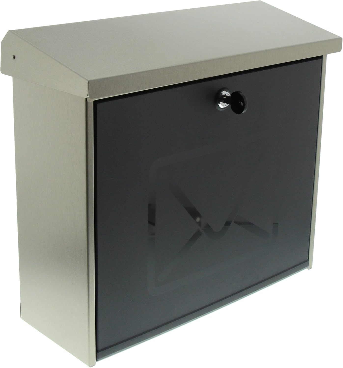 Burg Wachter Lucca 3713 Ni Letter Stainless Steel Post Box, Grey, Ohne Zeitungsfach
