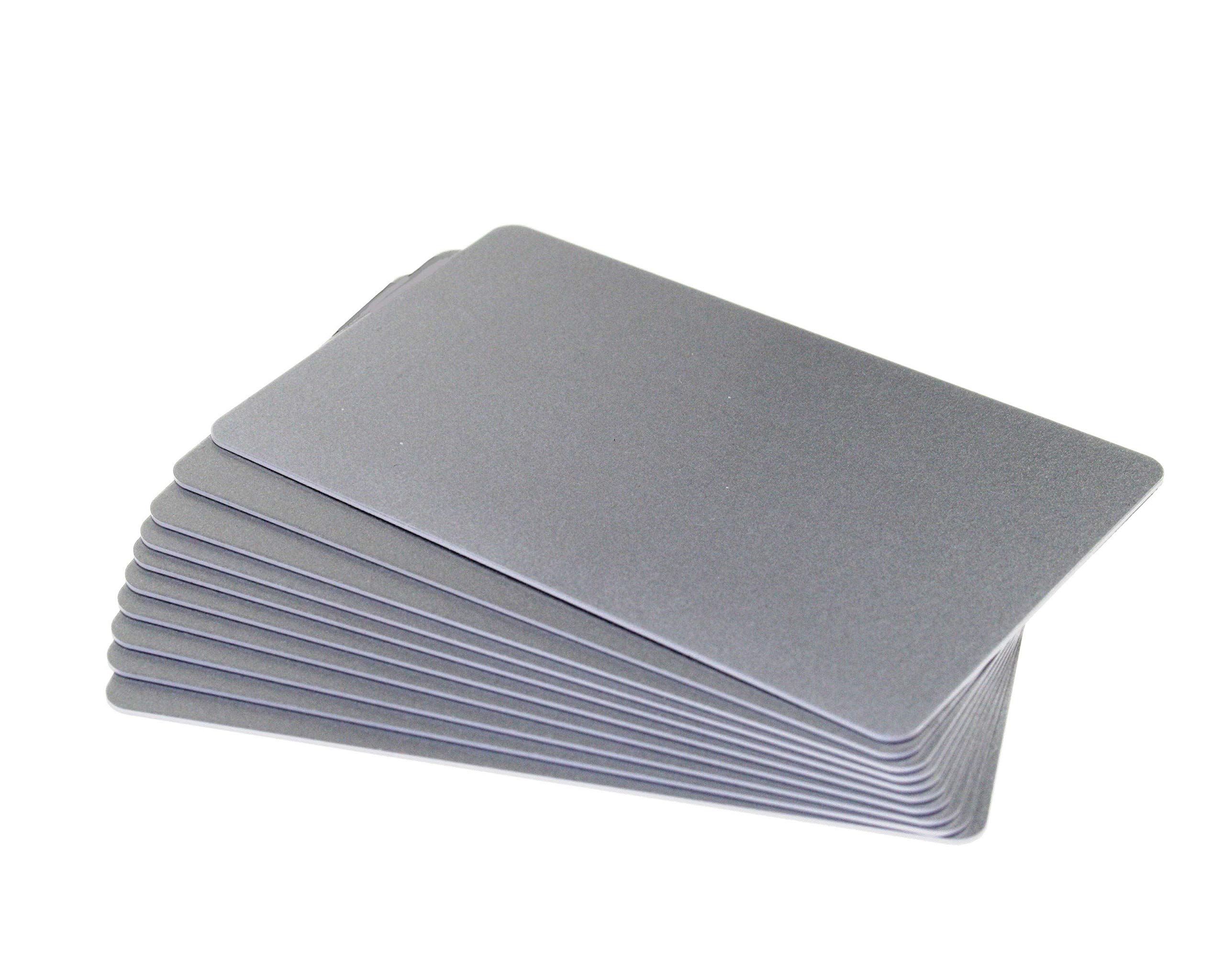 100 x PerfectID Premium ISO Quality PVC Plastic Plain Blank CR80 ID Card of Size 86x54mm (Credit Card Size) & 760 Microns Thickness. (Silver)