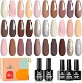 Beetles Gel Polish Bare Collection 16 Colours Nude Pink Brown Glitter 15ml