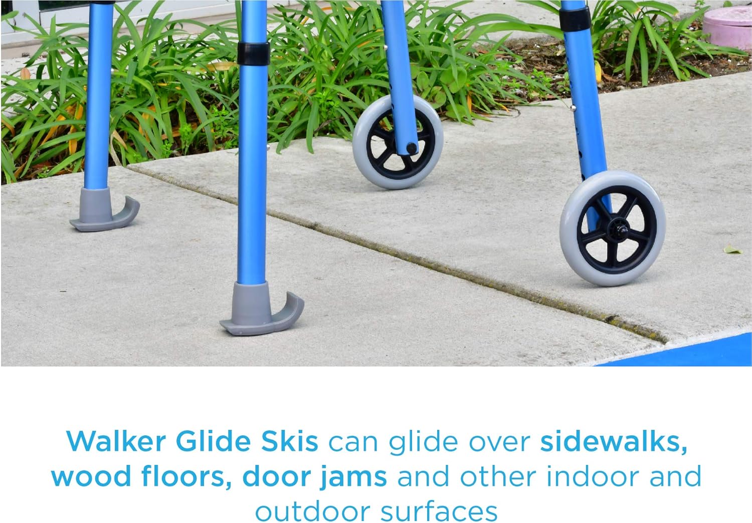 NOVA Medical Products Walker Glide Skis, Universal Fit, One Pair, Gray, 2 Count (Pack of 1): Health & Personal Care