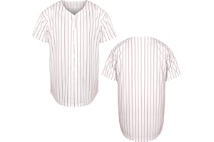 MESOSPERO Mens Blank Plain Baseball Jersey Button Down Shirts Sports Hip Hop Hipster Jersey S-3XL Black White Grey Red Blue