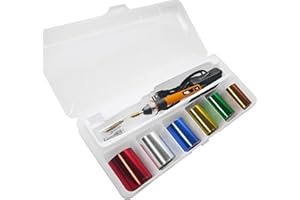 KINGTOOL Hot Foil Embossing Stamping Pen with 6 Rolls Hot Foil Papers, USB Powered (with 4 Nibs) (Yellow)