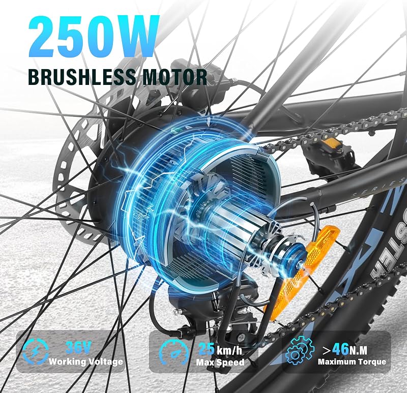 Bici Elettrica, 27.5"/29" Bicicletta Elettrica Uomo Donna, 48V/36V Batteria Rimovibile, Autonomia Fino 100-150, 8 Velocità, Ebike da Per Pendolari Urbani e MTB