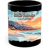 Santa Barbara California Ceramic Coffee Mug 11oz Cali Coastal Beaches - Tea Coffee Mug with Comfortable Grip - Unique Fun Gift Cup for Office or Home - Vibrant Long-Lasting Print ID45211