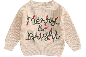 BEAUTOOLY Infant Newborn Baby Christmas Sweater Cute Candy Cane Warm Knitted Sweater Top Toddler Fall Winter Clothes