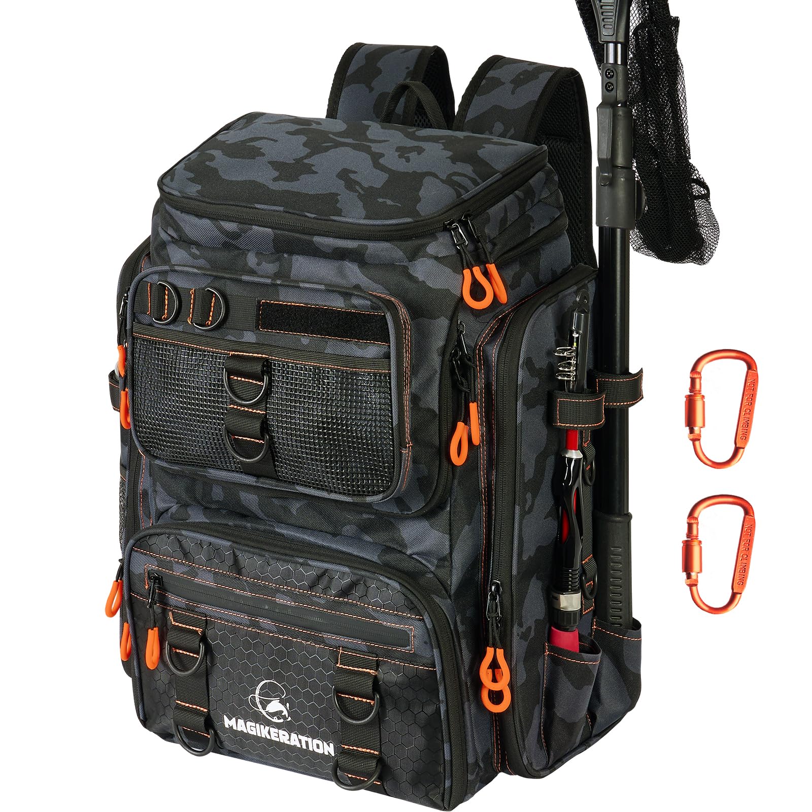 Photo 1 of Fishing Backpack with Rod Holders,900D Oxford Water-Resistant Fishing Gear,42L Large Storage Tackle Bag for Men