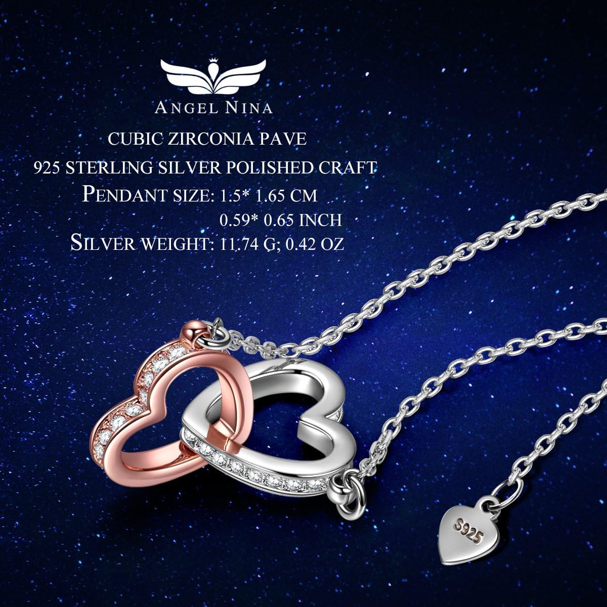 angel nina heart necklace