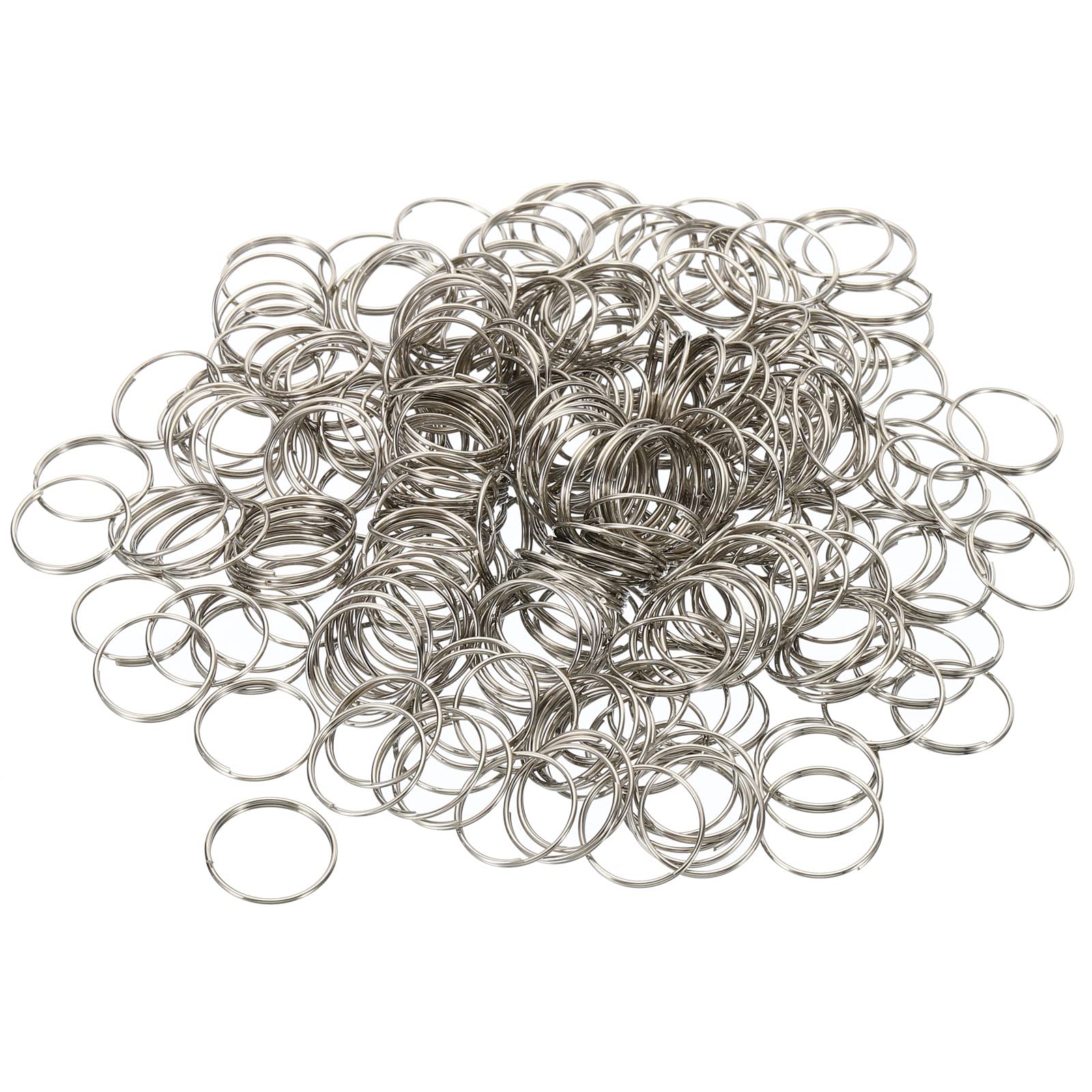 PATIKIL Mini Split Rings, 300 Pack 14mm/0.6" OD Split Circular Ring Stainless Steel Clip Ring for Fastening Chandelier Crystal Lamp Accessories, Silver