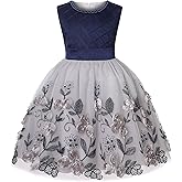 BUNNY LULU Girls Dress Sloping Bridesmaid Wedding Princess Children's Bow Birthday Ball Party Show Evening Lavender