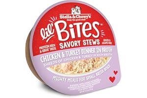 Stella & Chewy's Lil Bites Savory Stews for Small Breeds Chicken & Turkey Dinner in Broth, 2.7 oz Cups (Pack of 12)