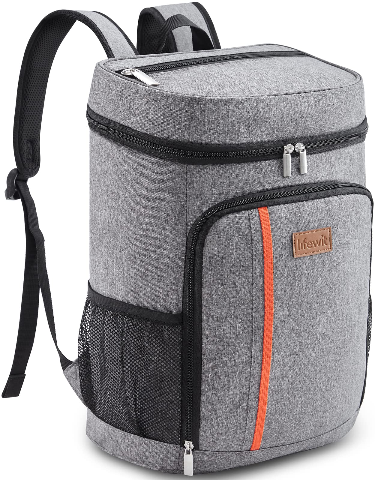 Lifewit 30 Cans Backpack Cooler Waterproof Insulated Soft Lunch Backpack Lightweight Leakproof Cooler Bag for Men Women Adults for Work Picnics Beach Camping Travel Outdoor Activities, Grey