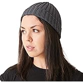 CHARM Mens Cotton Fisherman Beanie - Ribbed Trawler Knit Cap Womens Slouch Hat