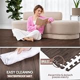 Yes4All Interlocking Floor Mats Border Oak Wood Dark 12 Tiles 12 ft² view 4