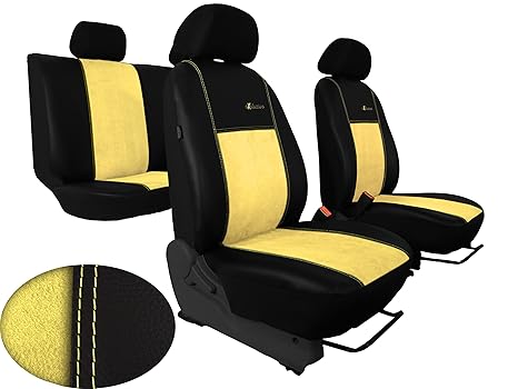 POK-TER-TUNING Für Corsa D 2006-2014 Sitzbezüge Exklusive in Kunstleder mit ALKANTRA-Sitzfläche